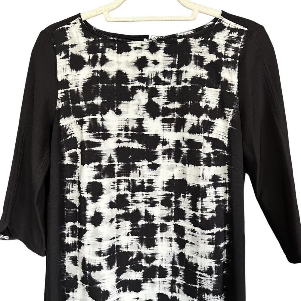 Mango Mng Basics Abstract Pattern Keyhole Back Dr… - image 2